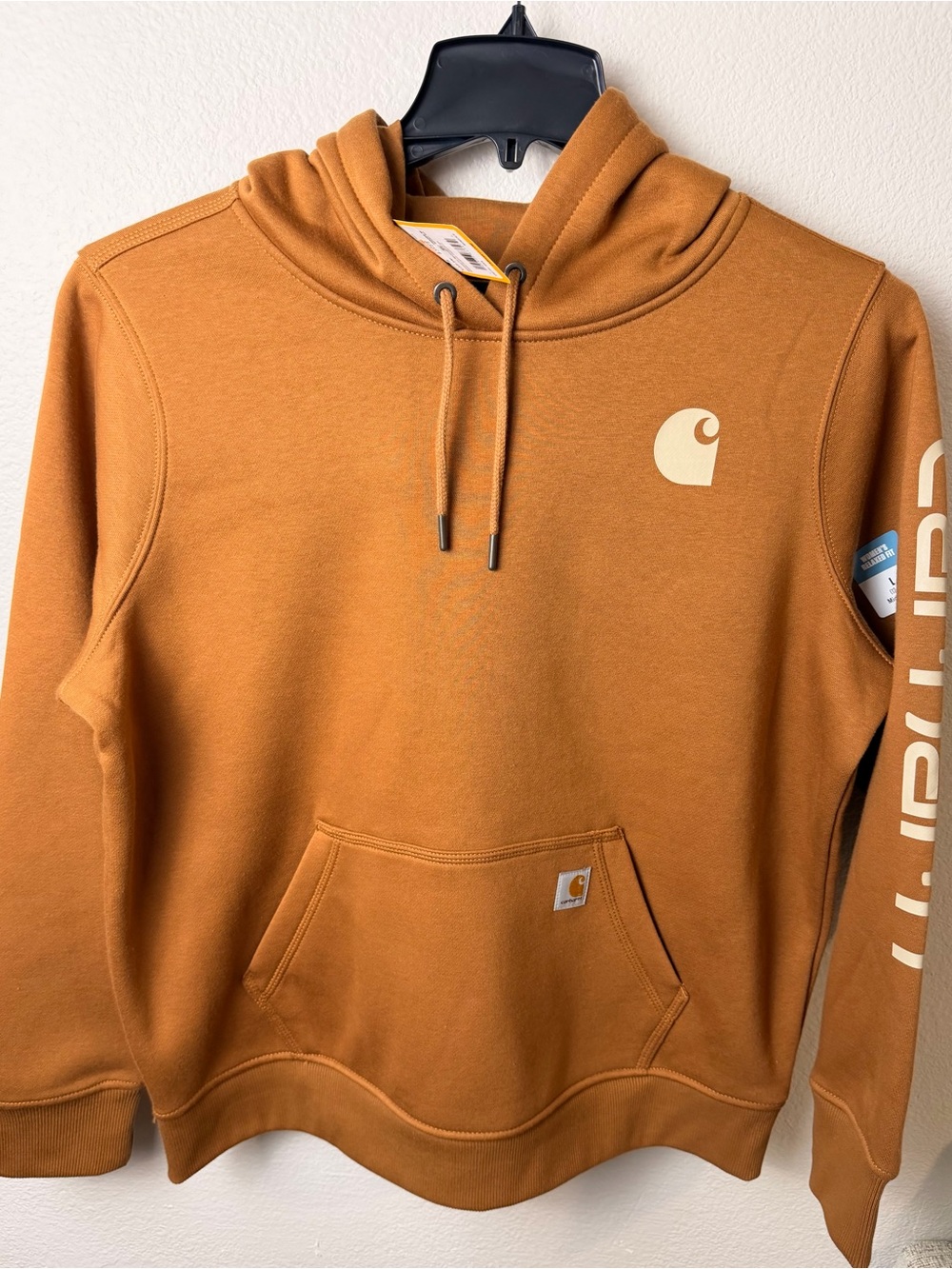 Carhartt Women’s Clarksburg Hoodie Large Brown Relaxed Fit Logo Sleeve NWT 10279 - Picture 4 of 10